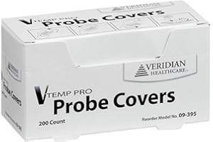 Veridian Healthcare 09-395 V-Temp Pro Replacement Probe Covers (Box of 200), Designed and Calibrated Specifically for Use with The V Temp Pro, Unique Probe Pack and Dispenser, Disposable and Easy-to-u