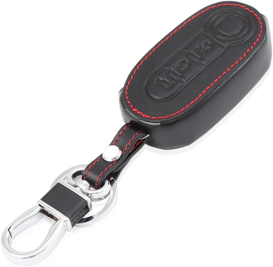 Happyit Leather Car Key Cover Case for Fiat 500 Panda Punto Bravo 3 Buttons Flip Remote Control Accessories - Image 4
