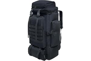 Vaupan Hiking Backpack, 80L Camping Backpack, Waterproof Large Outdoor Sport Travel Daypack MOLLE Rucksack for Men Women