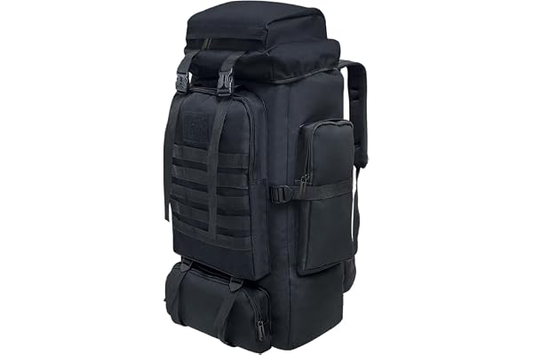 Vaupan Hiking Backpack, 80L Camping Backpack, Waterproof Large Outdoor Sport Travel Daypack MOLLE Rucksack for Men Women