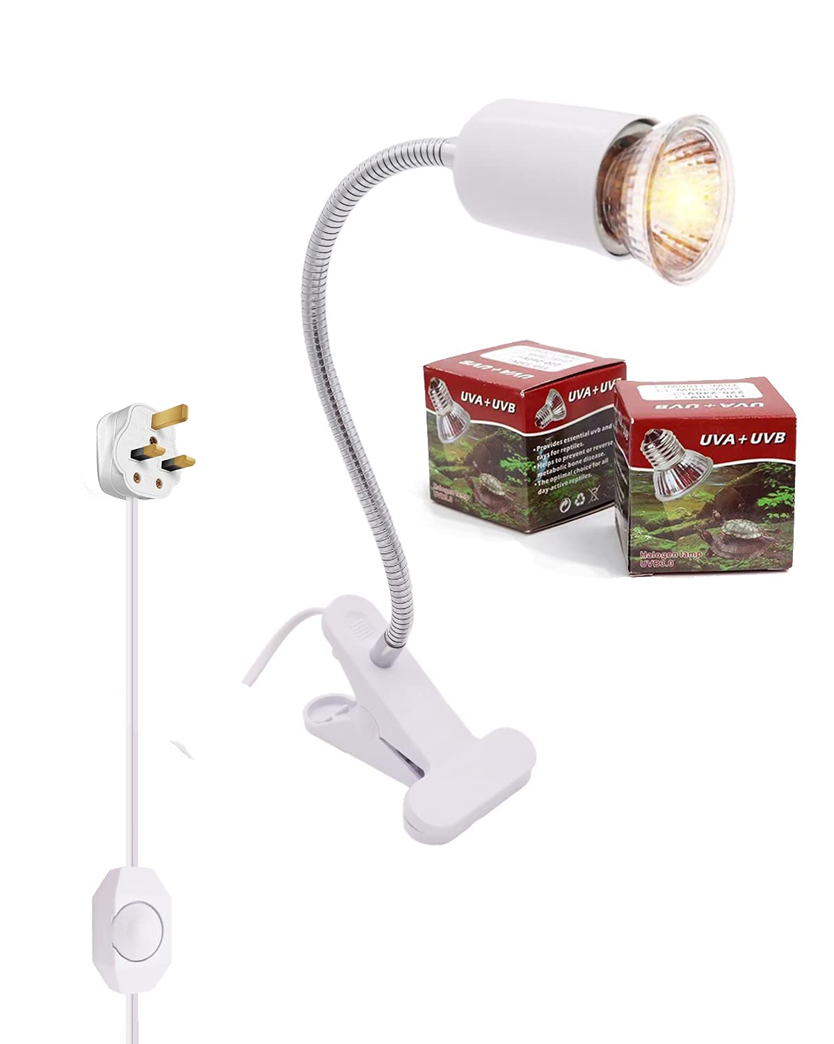 yanhe Tortoise Heat Lamp Basking Light for Aquarium Reptiles E27 UVA+UVB Heat Spotlight for Reptiles Aquarium Reptile Lizards Turtle Snakes 50W (White)…