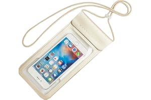 Baitoo Waterproof Phone Pouch,IPX8 Waterproof Phone Case Bag Holder Dry Pouch for iPhone 13 Pro Max/13 Pro/13/12/12 Pro Max/11/11 Pro Max/Xs Max/XR to 6.9" for Kayaking Swimming Beach(Gold)