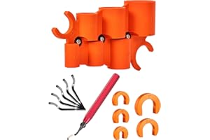 Vorhixa 12 Pcs 1/4-1 Inch Depth Gauge and Pipe Deburring Tool, Removal Tools Set for Sharkbite Fittings, Deburring Tool with 5 High Speed Steel Blades,Plumbing Tools Kit for PEX Copper PVC CPVC Pipes