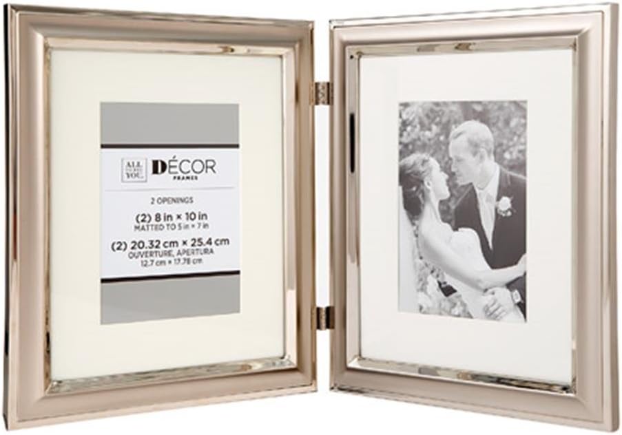 Darice 30028700 Hinged Silver Metal Picture Frame W/Matting