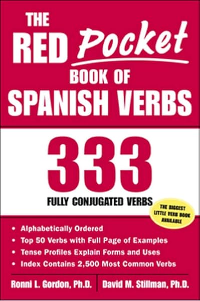 Amazon Com The Red Pocket Book Of Spanish Verbs 333 Fully Conjugated Verbs 0639785413547 Gordon Ronni Stillman David Books