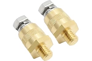 VIKKSAER 2 Pcs Brass Battery Terminal, 3/8" Top or Side Brass Post End Adaptor, Positive & Negative Battery Terminal Connecto