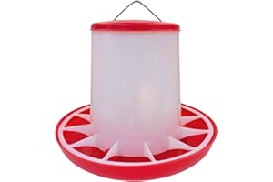 Little Family Members Large Chicken Feeder 11-Pound Capacity for All Poultry | Durable Feeding Container with Carrying Handle for Chickens, Ducks, Turkeys, Quail, Baby Chicks, Turkeys and More