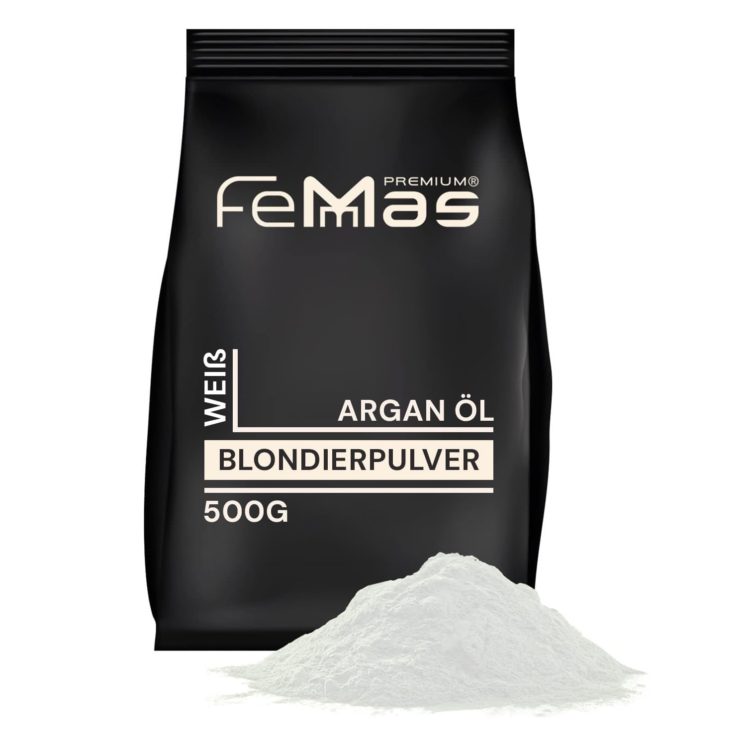 FemMas Bleaching Powder White 500 g I Strong & Dust-Free I Bleaching Powder with Plex Technology & Argan Oil I Easy to Use & Even Bleaching I Hair Bleach for Brightening up to 9 Shades