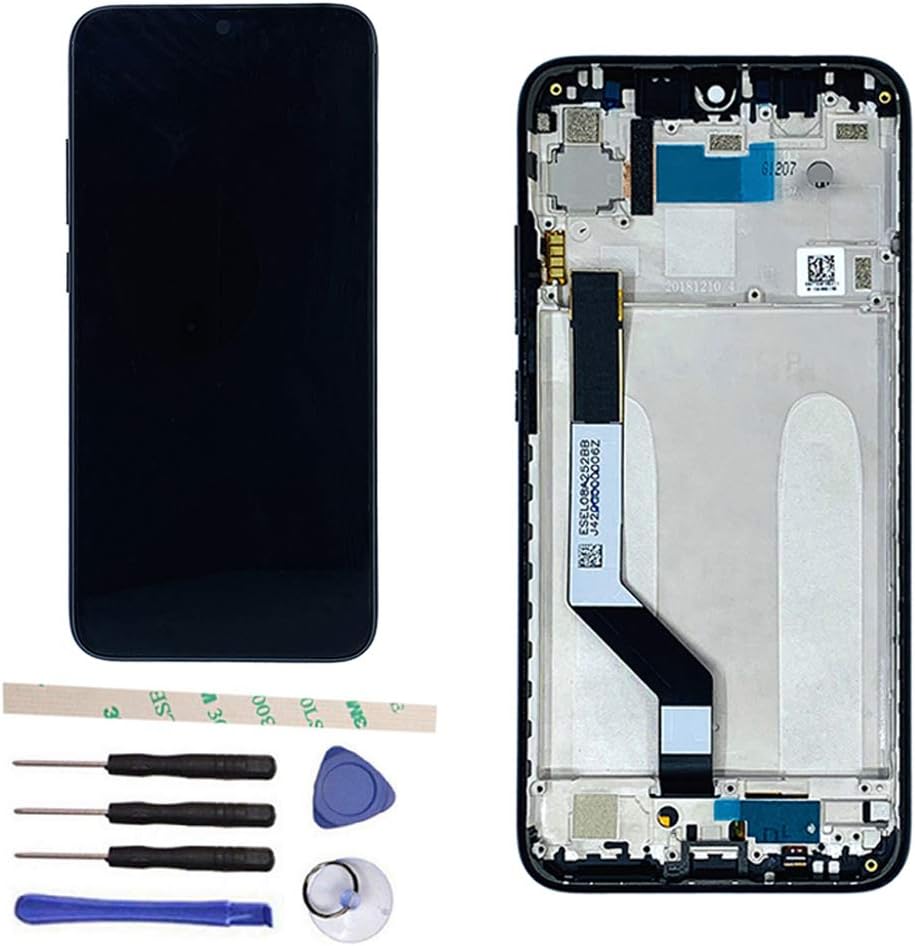 Draxlgon LCD Display Touch Screen Digitizer Assembly Replacement with Frame for Xiaomi Redmi Note 7 M1901F7E M1901F7C M1901F7H /Redmi Note7 Pro Global Version Black Frame