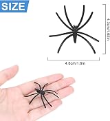 SHATCHI 24Pcs Halloween Spider Black Plastic Spiders Decoration Set view 4