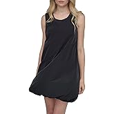 DKNY Women's Sleeveless Jewel Neck Bubble Hem Lined Mini Dress