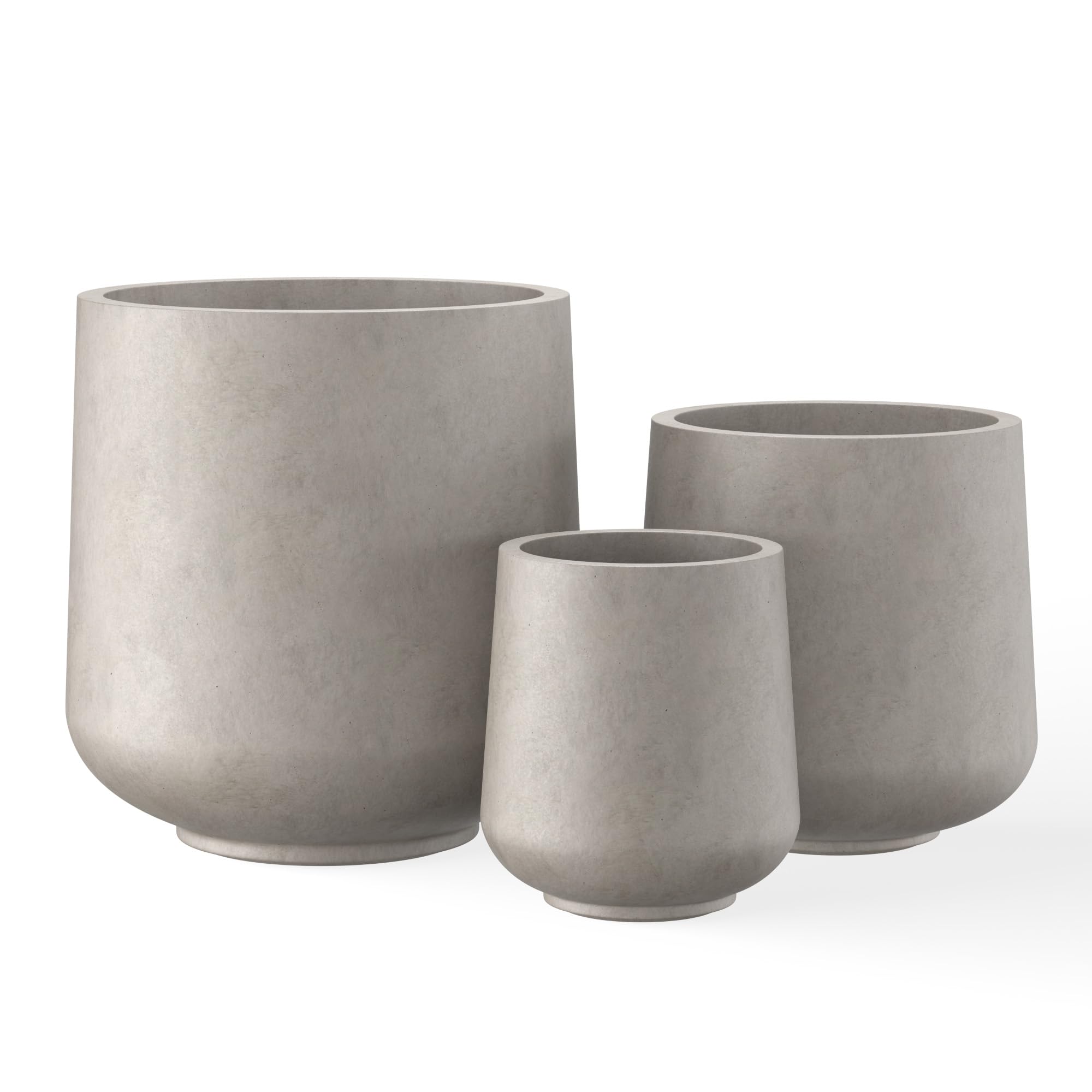 View 1 of **MAJOR DAMAGE**
Kante 15.3"+11.6"+8.2" Dia Round Concrete Planter, Large Outdoor Indoor Planter Pots Containers with Drainage Holes and Rubber Plug for Home Garden Patio, Weathered Concrete
