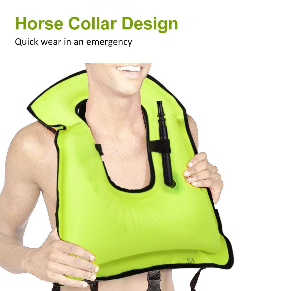 barsone Snorkel Vest Portable Inflatable Life Vest Safety Jackets for Adults
