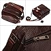 Small Genuine Leather Cross Body Messenger Bags Satchel Shoulder Bag for Men Brown