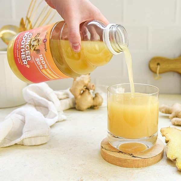 GINGER SOOTHER EXTRA STRENGTH GINGERADE – MORE HEAT, 30% LESS SWEET, REAL GINGER JUICE, SIMPLE INGREDIENTS, ENJOY HOT OR COLD – 32 FL OZ BOTTLE (PACK OF 1)