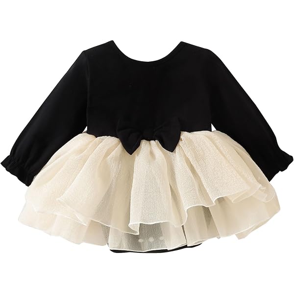 Amazon.com: Baby Girls Black Dress Tutu Long Sleeves Ruffle Tulle 6-48m  (6-9m, Orange): Clothing, Shoes & Jewelry