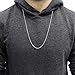 Sterling Silver Italian 2.5mm Solid Franco Square Box Link 925 Rhodium Necklace Chain 16