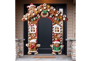 Large Christmas Door Decorations for Classroom Gingerbread Party Porch Banner Merry Christmas Gift Wrap Door Banner Xmas Cove