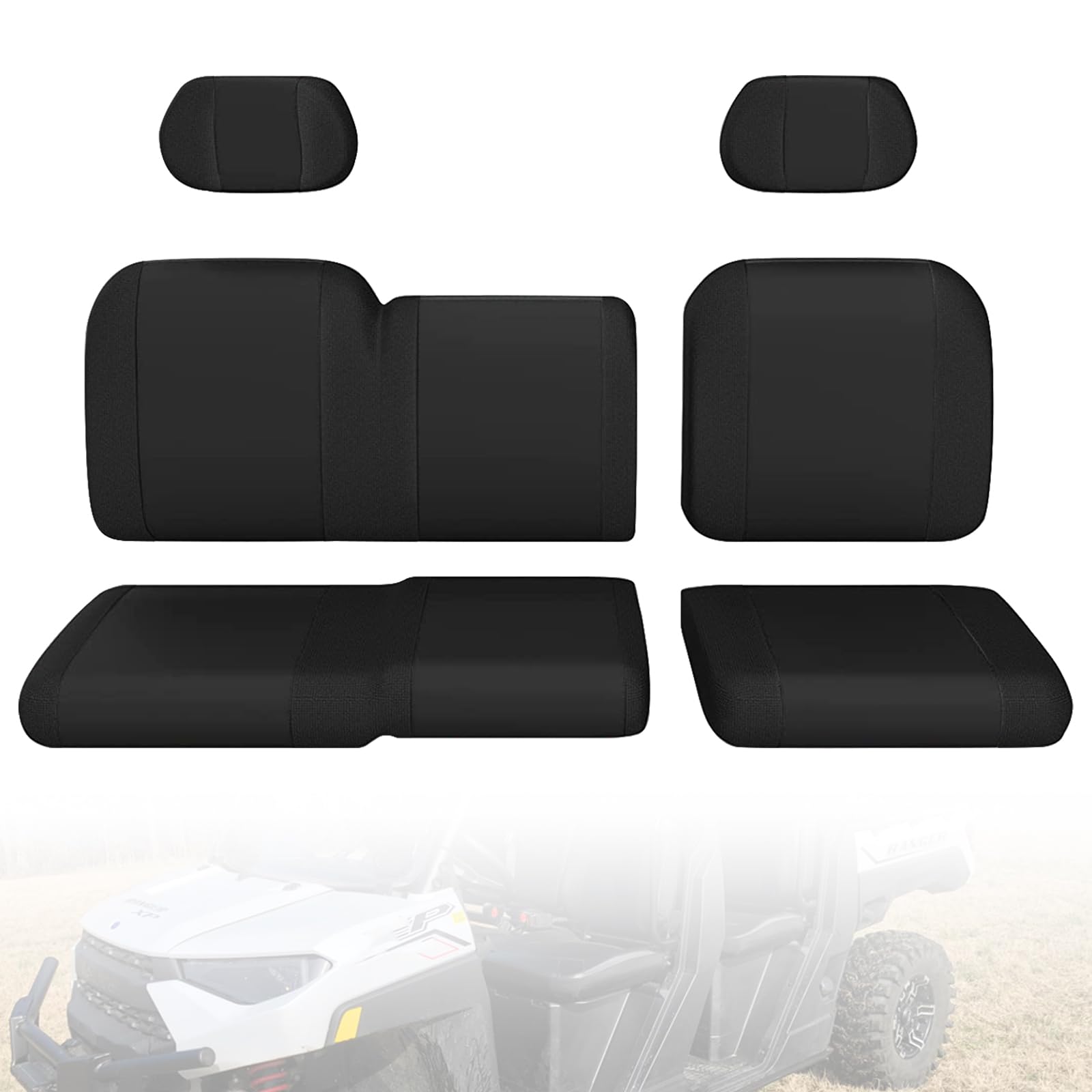 Photo 1 of smotrcc Ranger 1000 Seat Covers with Headrest Covers - Waterproof PU Coatin Compatible with Polaris 2018-2025 Ranger XP 1000, Compatible with Polaris 2020-2022 Ranger 1000, UTV Seat Covers