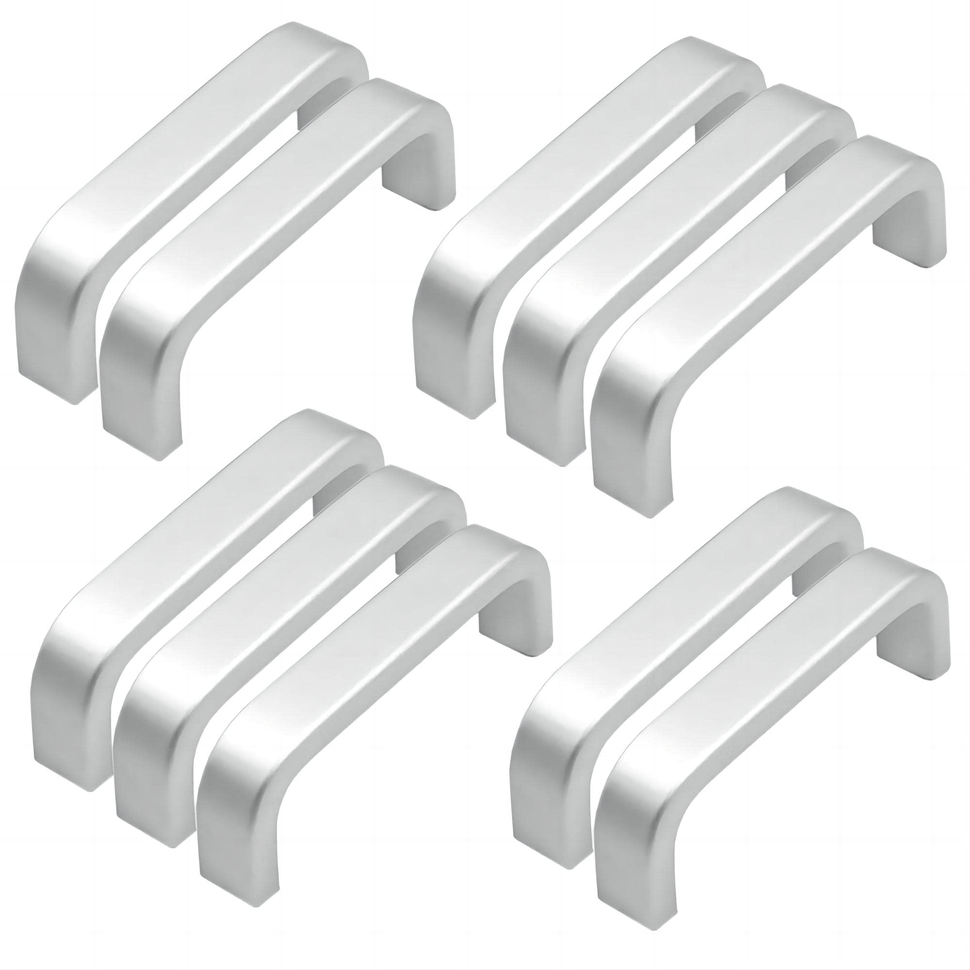 Qrity 10 Pcs Mini Aluminum Door Drawer Knobs Pull Handles Cabinet Cupboard Closet Door Bow Shape Pull Handle (64MM)