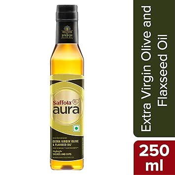 Saffola Aura Extra Virgin Olive and Flaxseed Oil, 250ml