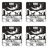 Ambesonne Moon Coaster Set of Four, Brown White