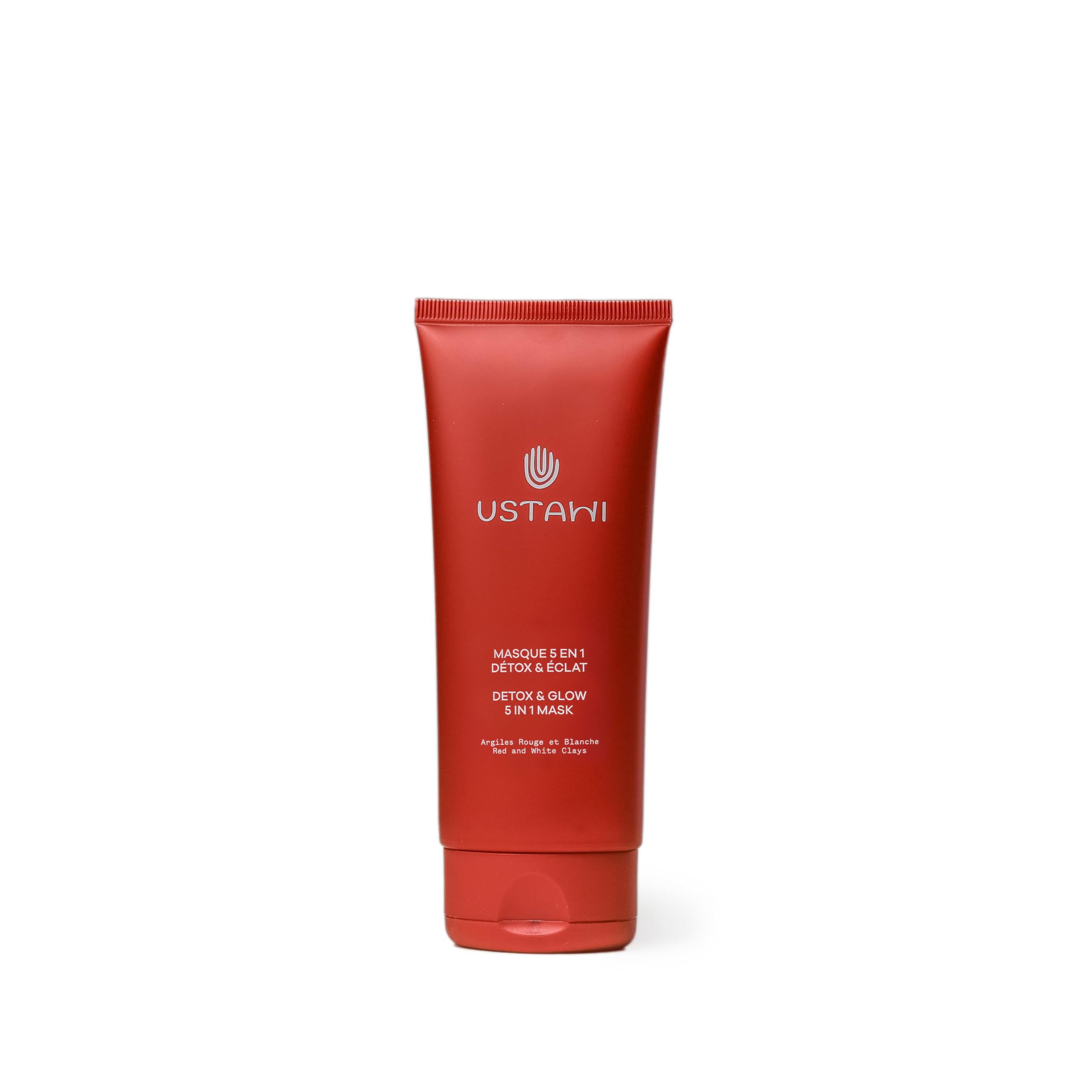 Ustawi Detox and Glow 5 in 1 Mask, Helps Remove Impurities and Cleanse Pores, Brightening and Pore Tightening Clay Face Mask, with Niacinamide and Red and White Clay 100ml