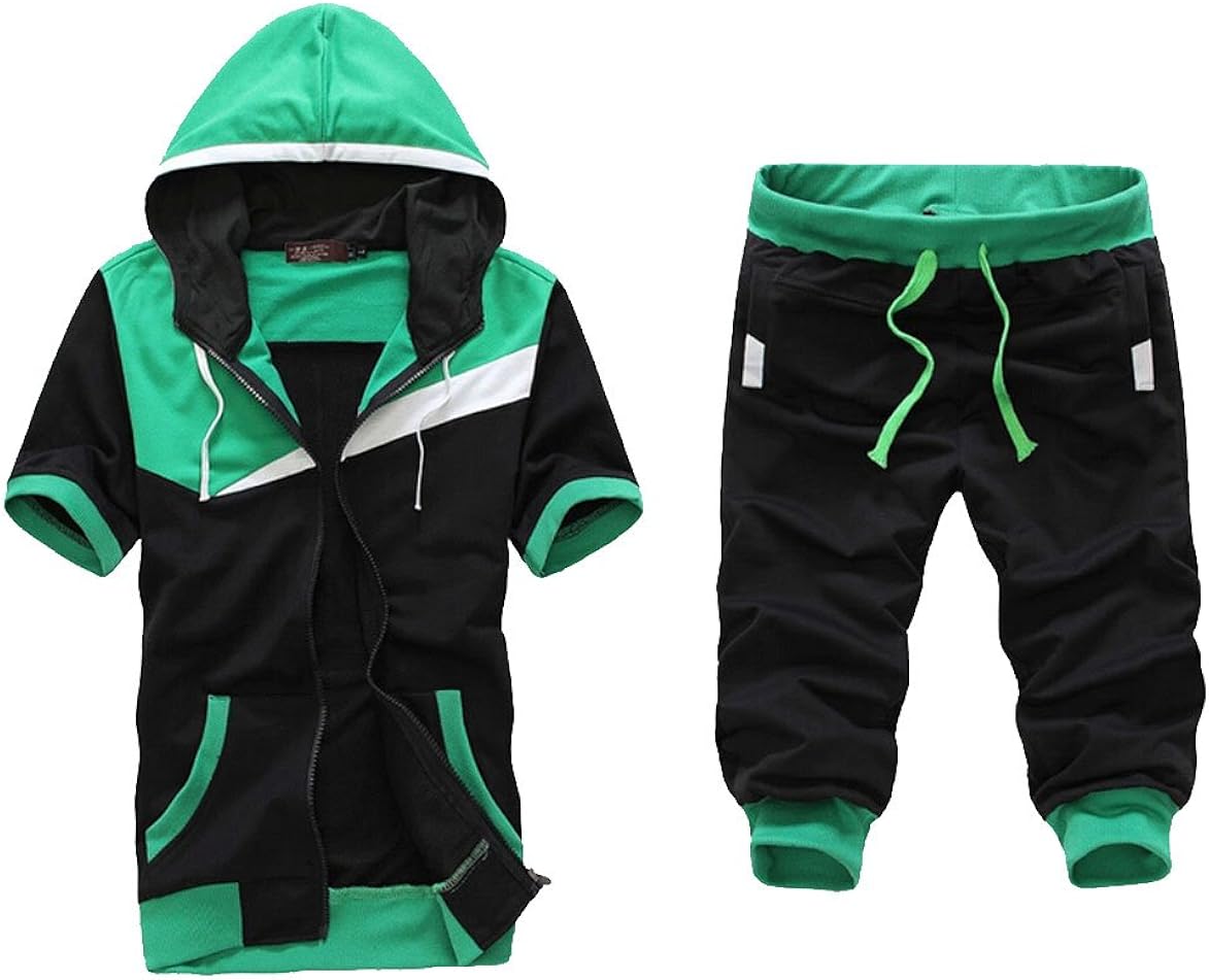 green short sleeve hoodie