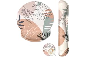 YUNOBLE Memory Foam Ergonomic Keyboard Wrist Rest Pad and Mouse Wrist Rest Support Mouse Pad Set with Non-Slip Rubber Base Set for Office Gaming Easy Typing & Pain Relief - Minimalistic