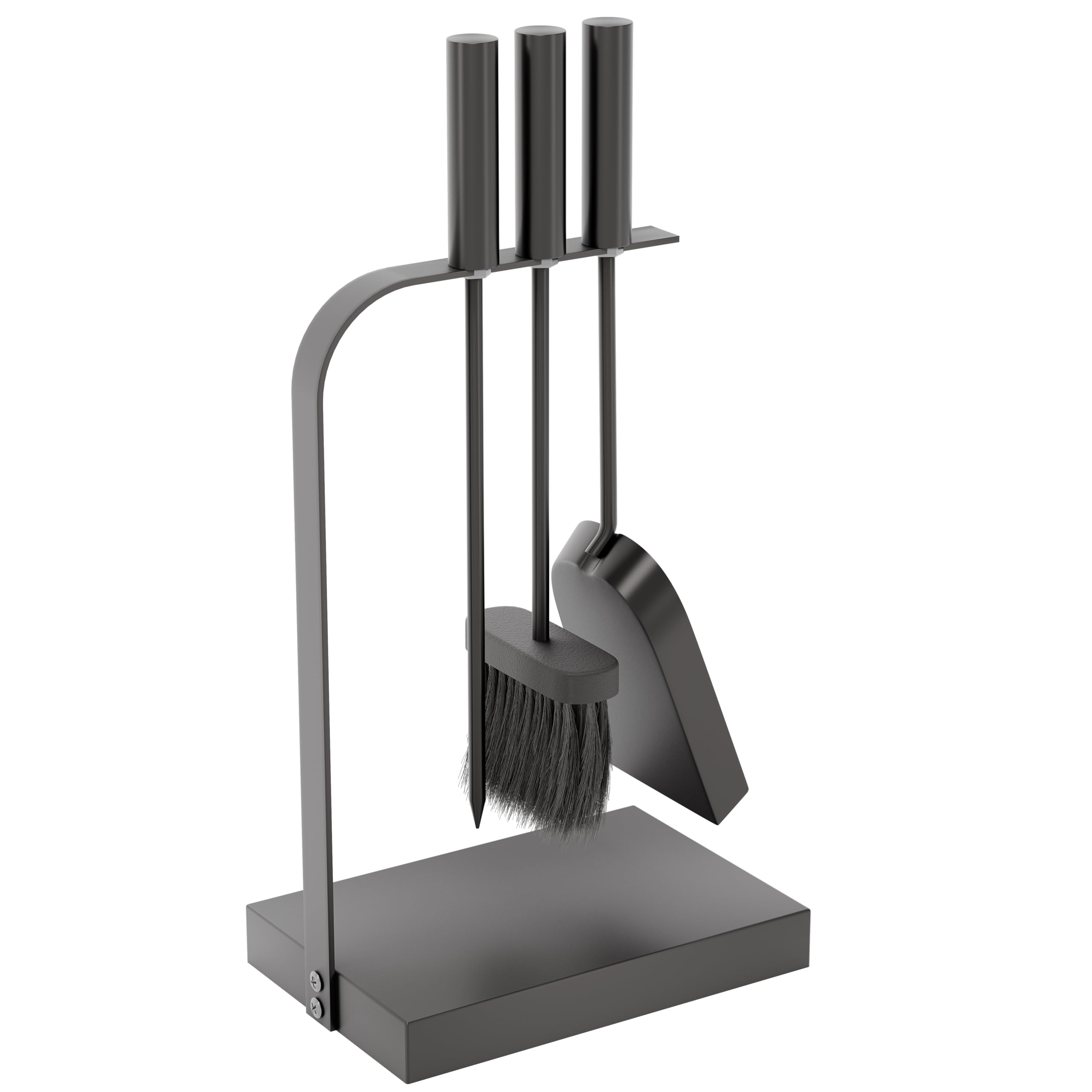 Fire Vida 4 Pieces Aston Fire Companion Set, Black Fireside Fireplace