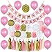 Premium Baby Shower Decorations for Girls Pink and Gold 39 Piece SET BABY SHOWER IT’S A GIRL Banner Flower Pom Poms Paper Lanterns Balloons Honeycomb Ball Tassels Gender Reveal