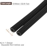 sourcing map TPE Window Screen Spline Repair Kit Black 0.22"x32.8ft Roller Hook view 2