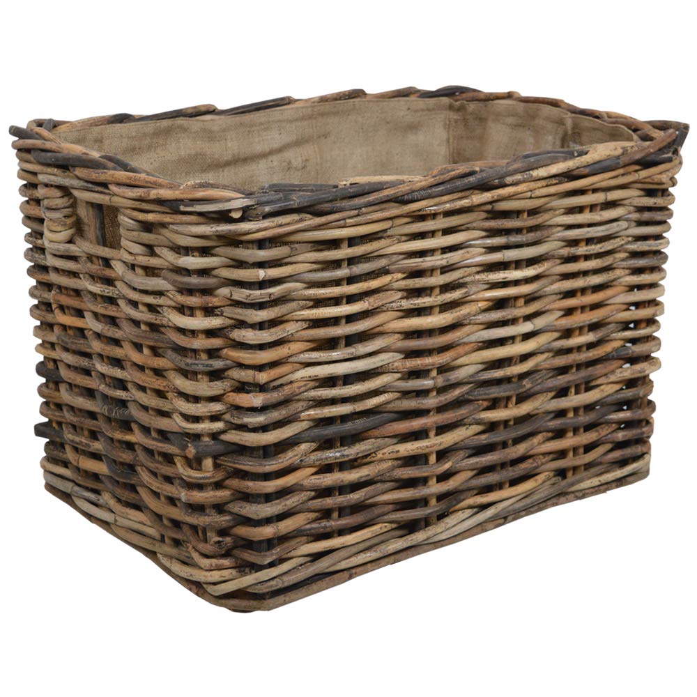 Bamboo Rattan Rectangle Extra Large Storage Log Basket W86 x D56 x