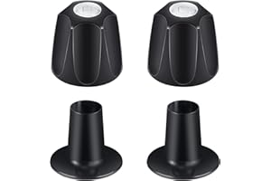 COOLFELL Metal Matte Black Shower Knob 2 Piece Replacement, Compatible with Price/Pfister Verve Tub Shower Handle, 2 Faucet Handle Trim Kit, for 12 Tooth 9.5mm Valve stem, Height 2.35 in Width 2.35 in