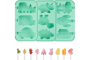 Fumwase 3 Pcs Silicone Popsicles Molds with Attached Lids Silicone Frozen Popsicles Molds Reusable Ice Pop Cream Molds Cute D