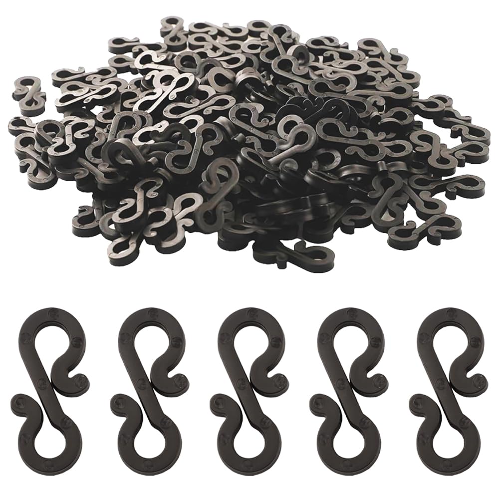 Photo 1 of Holiday Light Clips Christmas gutter string light clips Hang Gutter Clip Hooks Hanger Hooks for hanging outdoor lights Plastic Black Weatherproof Flexible Easy to Install for Halloween Roof 100 Pieces