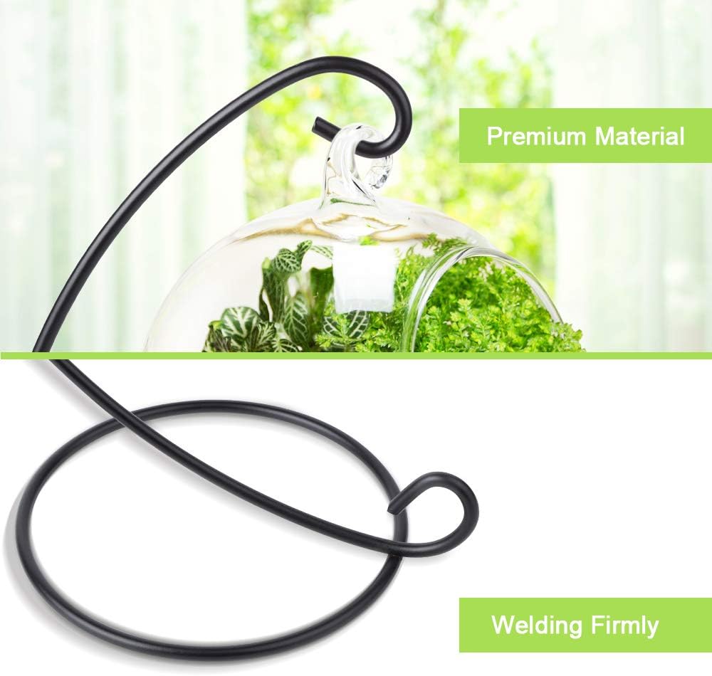 Ornament Display Stand, 3 Pack Iron Hanging Stand Rack Holder for Hanging Glass Globe Air Plant Terrarium, Witch Ball and Home Wedding Decoration(Black)-by YBLNTEK: Kitchen & Dining