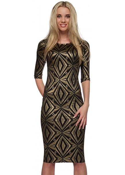 black and gold dress uk