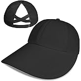 Womens Sun Hat Large Wide Brim Criss Cross Ponytail Baseball Cap Lightweight Quick Dry Outdoor Sports Travel Beach Hats