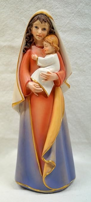 Heiligenfigur Maria mit Kind, Madonnafigur, farbig, Höhe 20 cm, 089-20