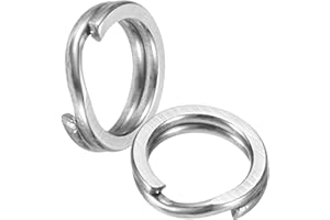 TIXIPEM Split Rings Fishing [] - Stainless Steel Flattened Terminal Tackle Connector Lure Snap Split Ring Use for Freshwater 