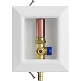 Icemaker Box, Quarter Turn Valve with Water Hammer Arrestor, 1/2" PEX Connection, Lead Free