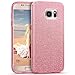 Galaxy S7 Case, Imikoko Rose Gold Luxury Hybrid Beauty Crystal Rhinestone with Gold Sparkle Glitter PC Hard Protective Diamond Case Cover for Samsung Galaxy S7 (3 in 1/Rose Gold)