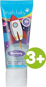 Brush-Baby Natural Blueberry Kids Toothpaste 150ml 3 x 50ml Fluoride Xylitol view 2