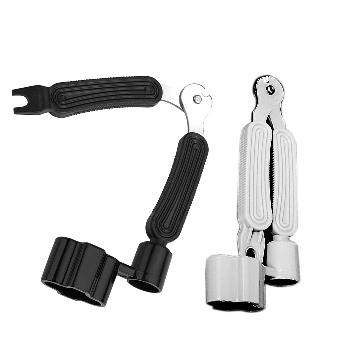 ZLYY 2PCS Guitar Clipper Pliers Rewinder Multifunctional String Picking Three-in-one Guitar Accessories String Changer Tool Set(Black, Gray)