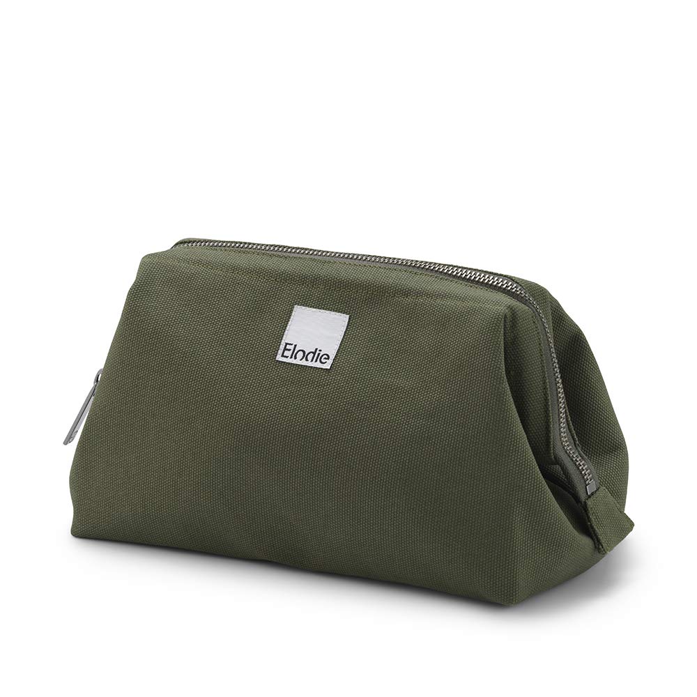 Elodie Details Wash Bag/Toiletry Bag Zip&Go Vintage Look in Canvas with Large Opening - Rebel Green