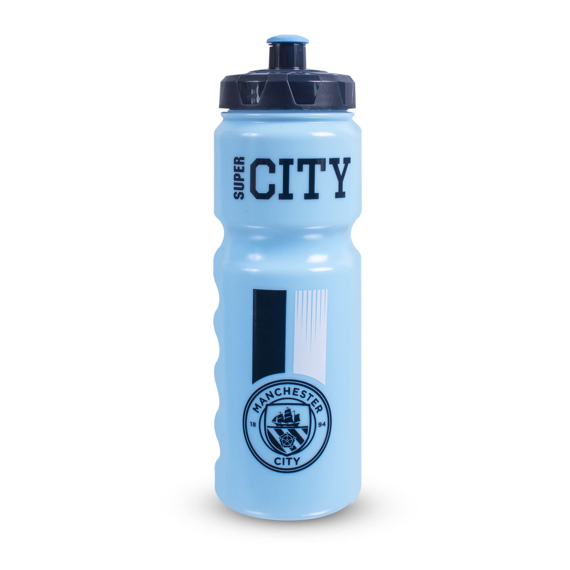 Hy-Pro Officially Licensed Manchester City F.C. Plastic Bottle – 750ml, Water Bottle, 0.75L, Reuseable, Retractable Nozzle, Lightweight, Sports Bottle, BPA Free, Great Man City Gift Idea