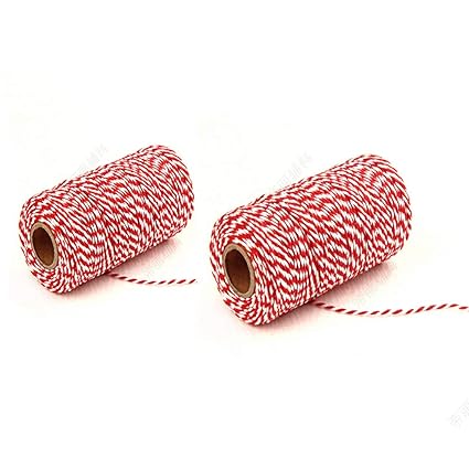 Amazon Com Xelparuc Red And White Twine 656 Feet Cotton Baker S