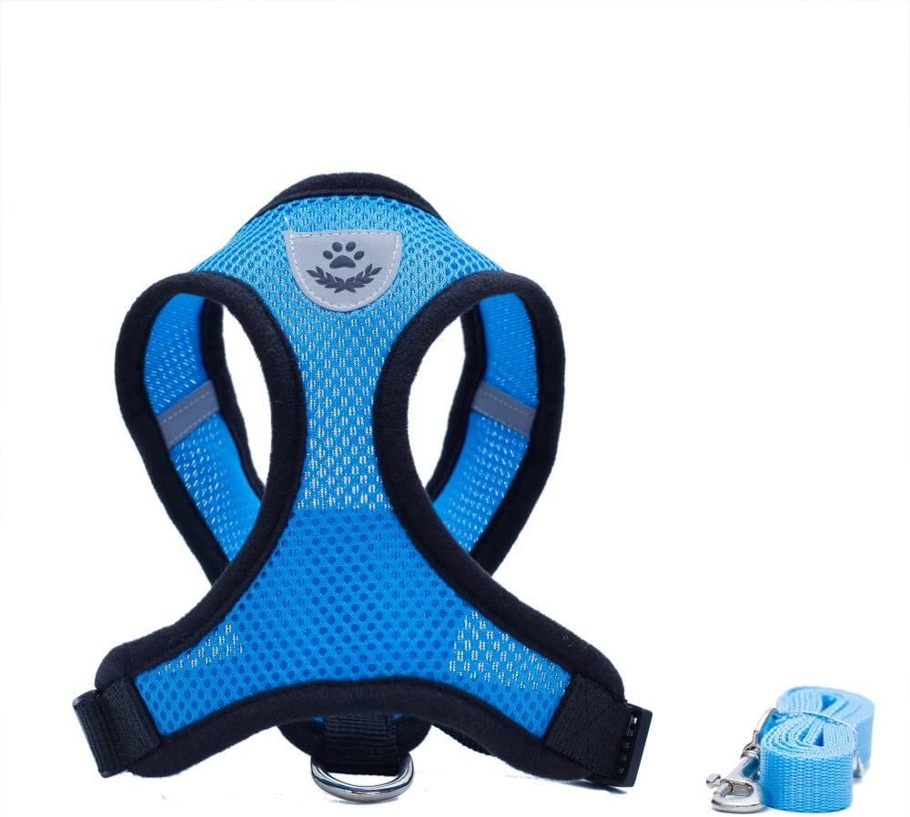 Locisne Mesh Fabric Puppy Dog Vest Harness Soft Adjustable Comfortable