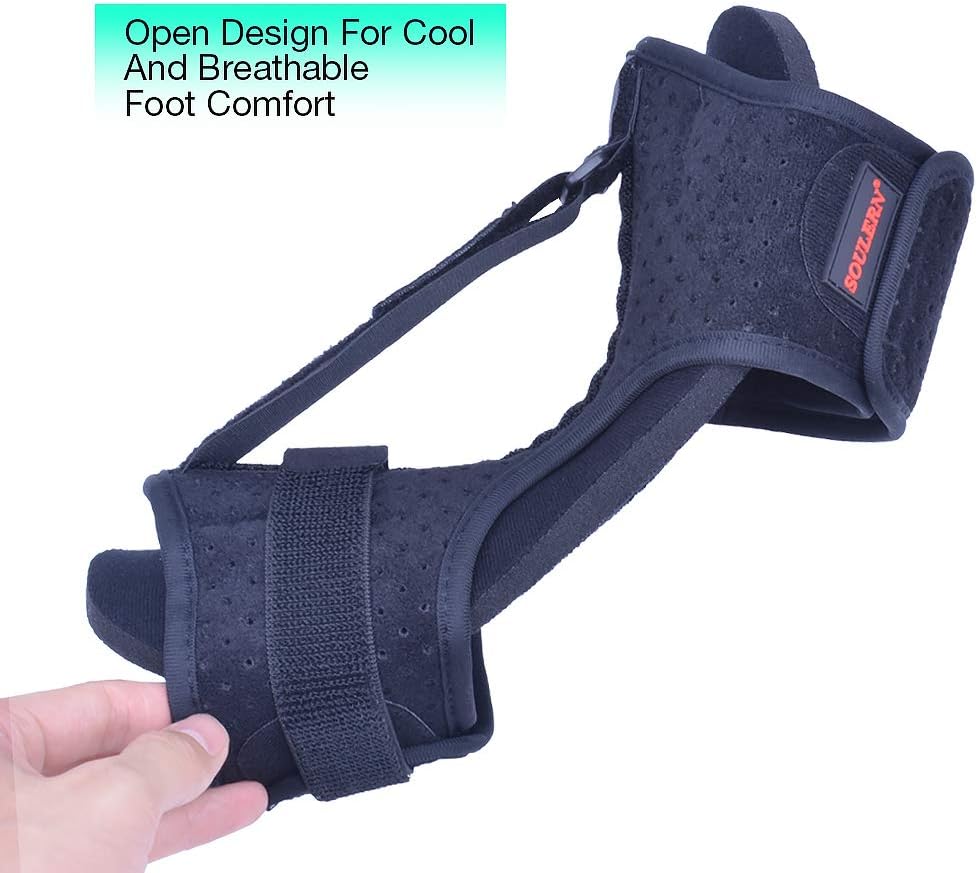 Plantar Fasciitis Night Splint Drop Foot Orthotic Brace,Improved Dorsal Night Splint for Effective Relief from Plantar Fasciitis, Achilles Tendonitis, Heel and Ankle Pain with Hard Spiky Massage Ball: Health & Personal Care